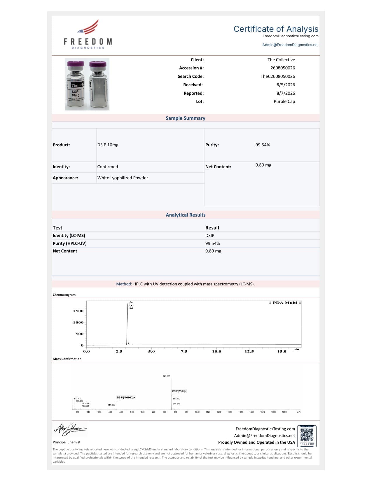 DSIP 10mg COA